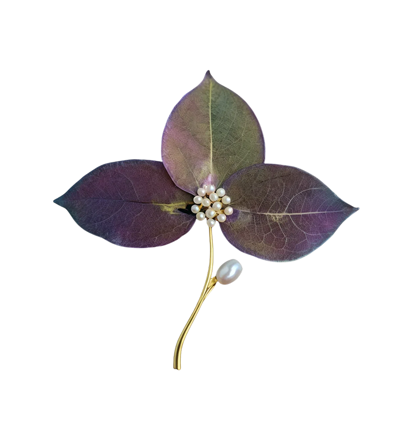 Leaf Pearl Brooch