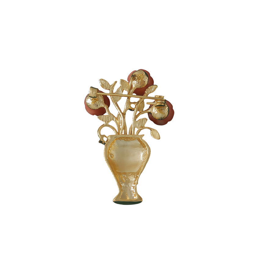 Sea Bamboo Coral Vase Brooch
