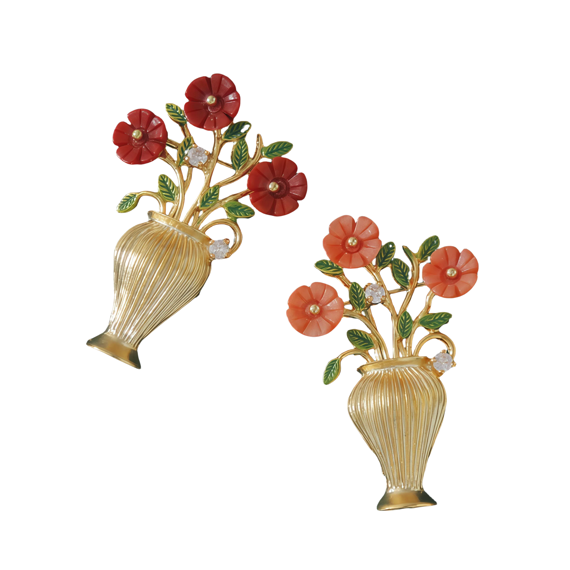 Sea Bamboo Coral Vase Brooch