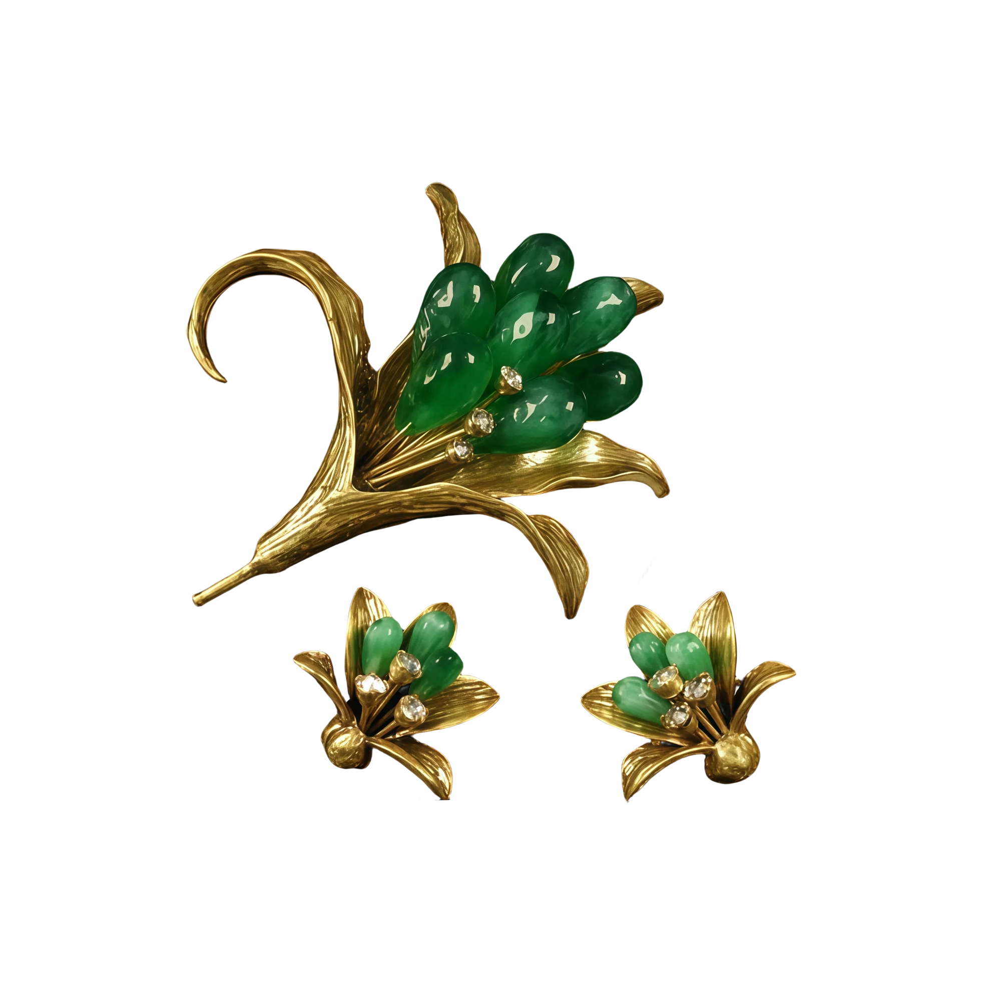 Retro Green Lily of the Valley Earrings