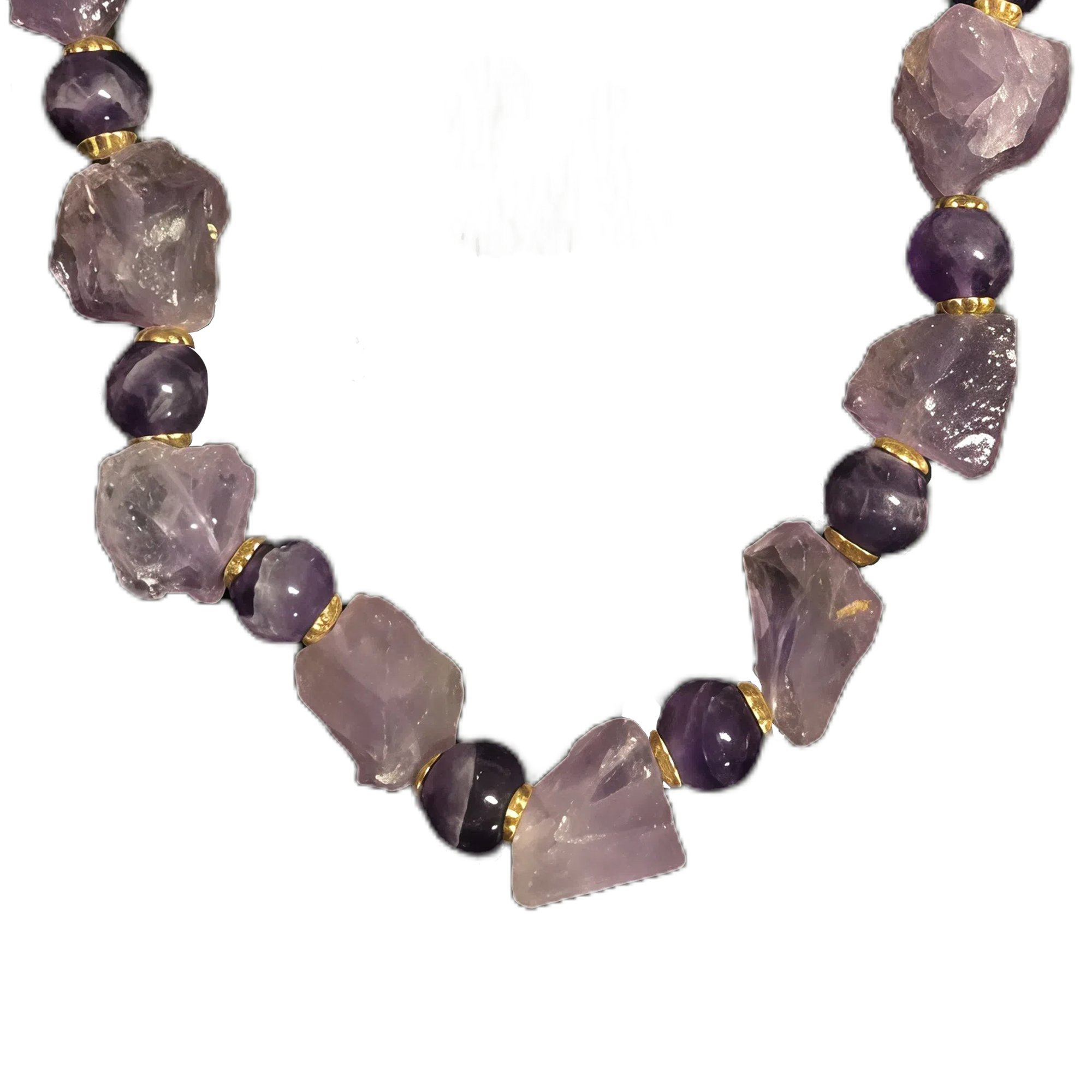 Natural Amethyst Crystal Raw Stone Necklace