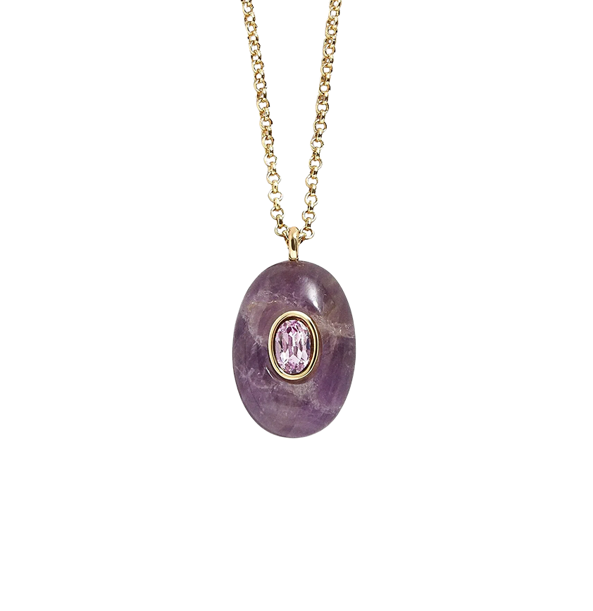 Multicolor Natural Stone and Zircon Pendant