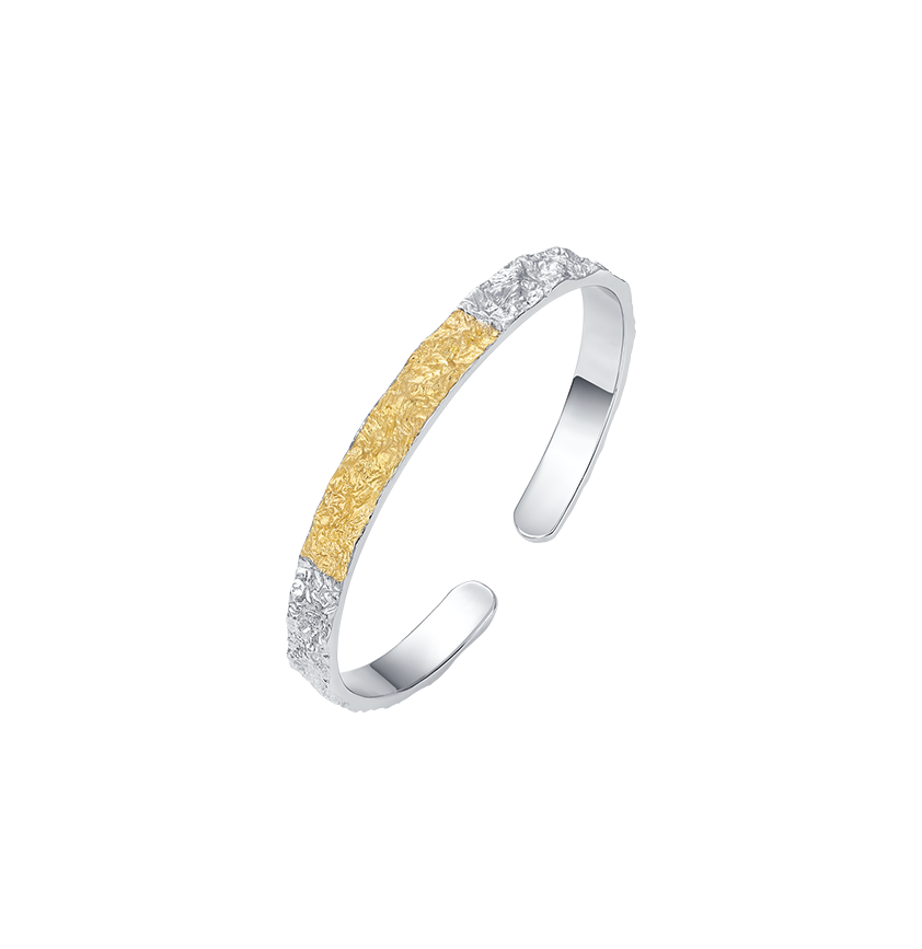 Silver Weave of Whispers Melted Gold Bracelet (Silm) - BYRDSTRÖM JEWELRY