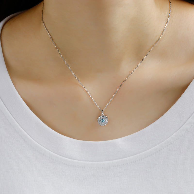 Hexagram-Enclosed Designer Apophyllite Sterling Silver Necklace