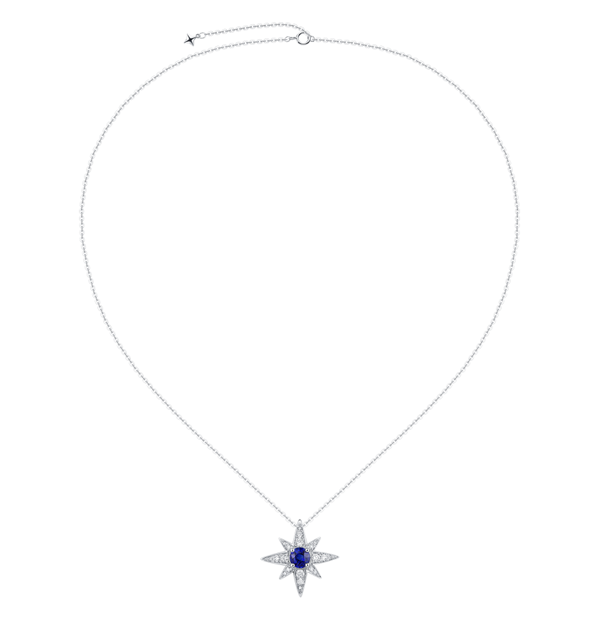 Polaris North Star Sapphire & Diamond 18K Gold Pendant