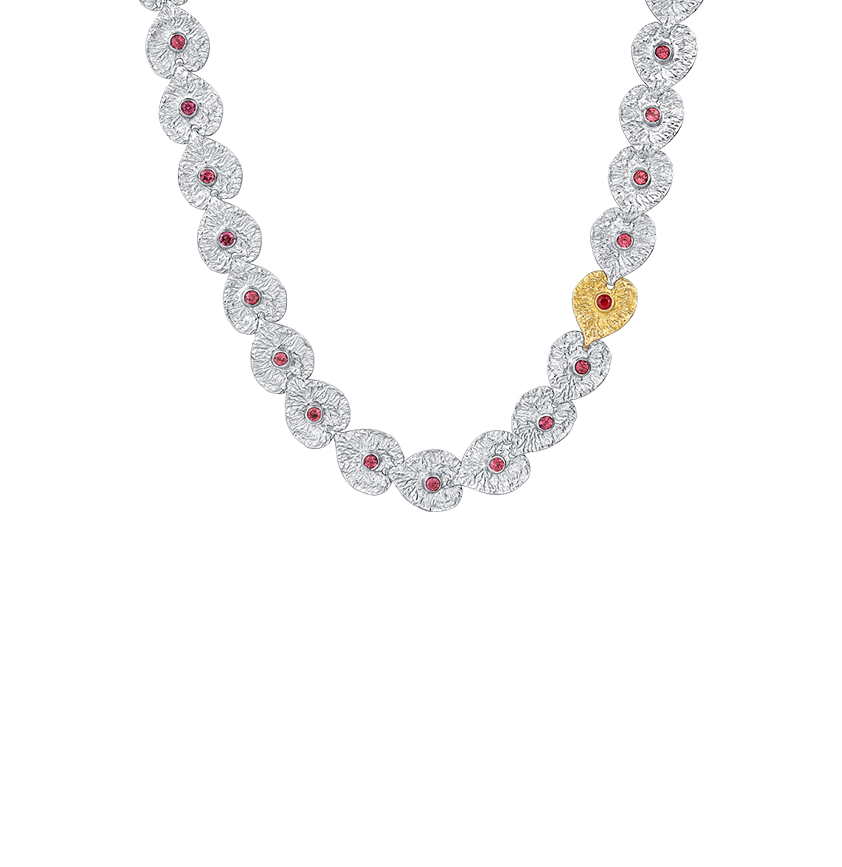 Liberty Elm Ruby 18K Gold&Silver Necklace - BYRDSTRÖM JEWELRY