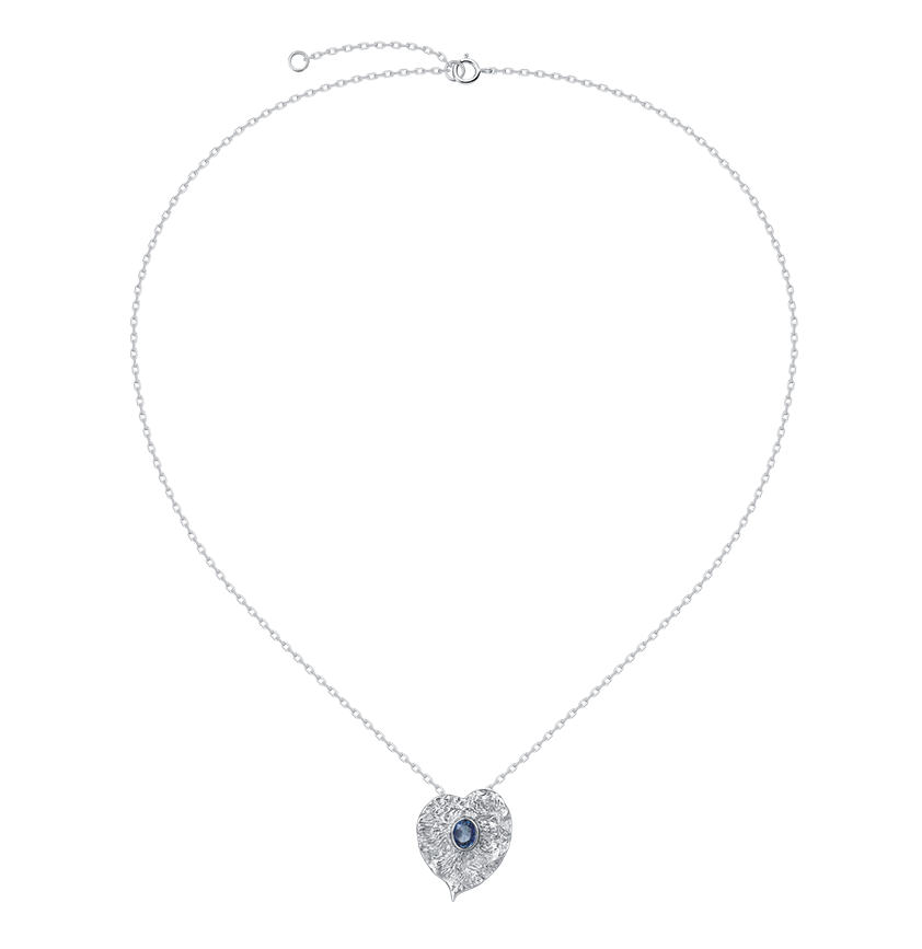 Sapphire  Elm Silver Pendant