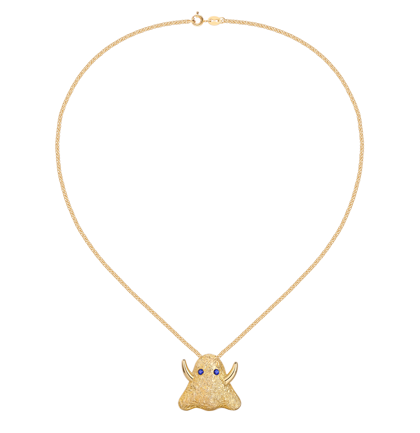 Silver & Sapphire Ghost Pendant