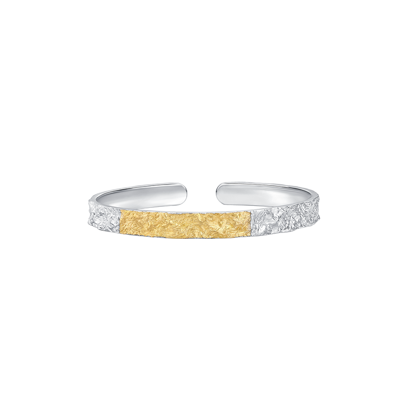 Silver Weave of Whispers Melted Gold Bracelet (Silm) - BYRDSTRÖM JEWELRY