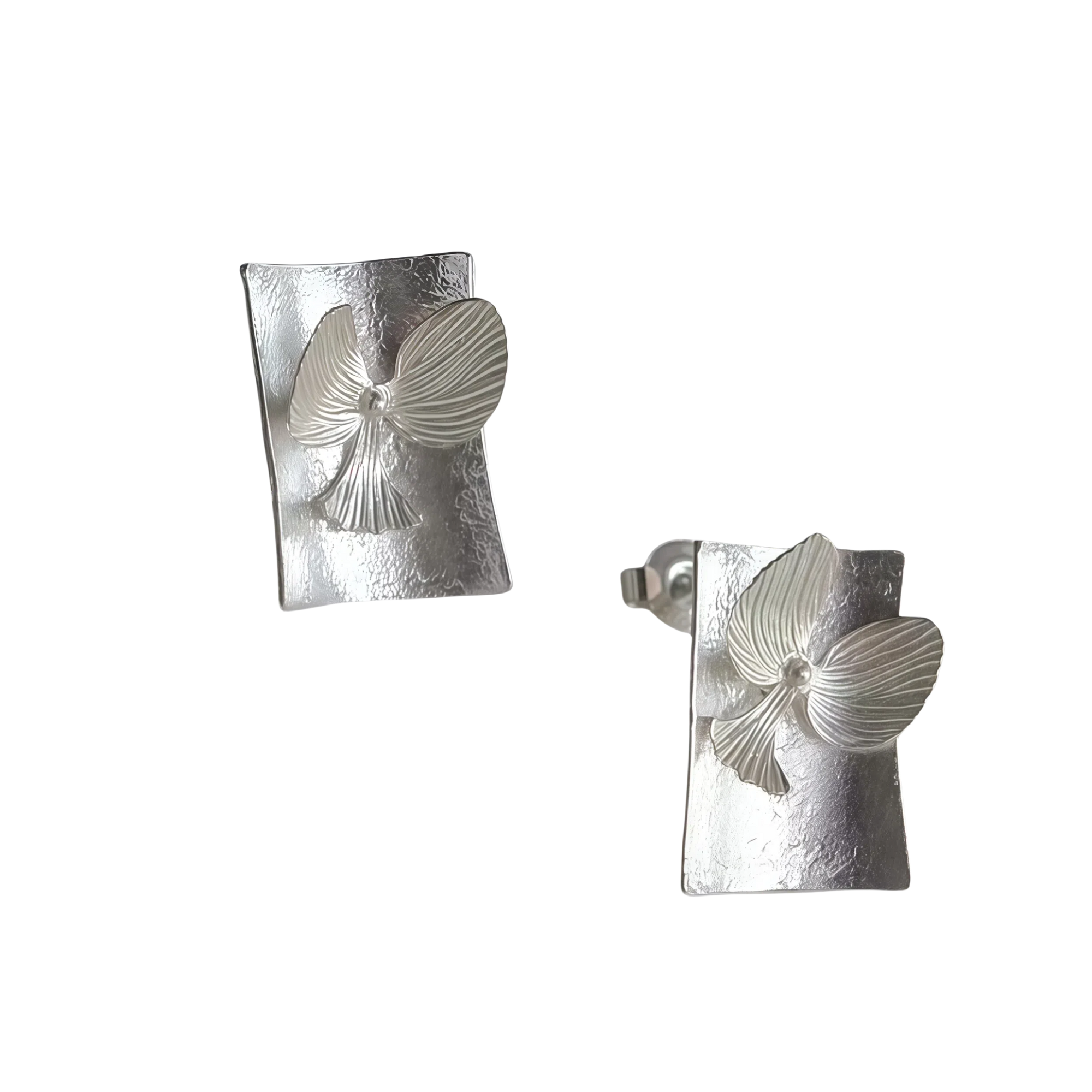 Vintage Square Floral Stud Earrings