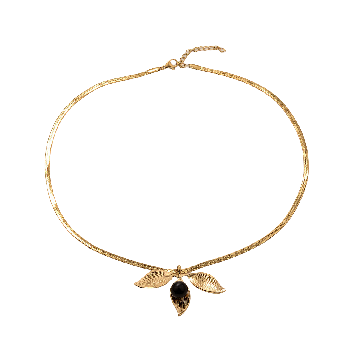 Leaf & Berry Metallic Hoop Necklace