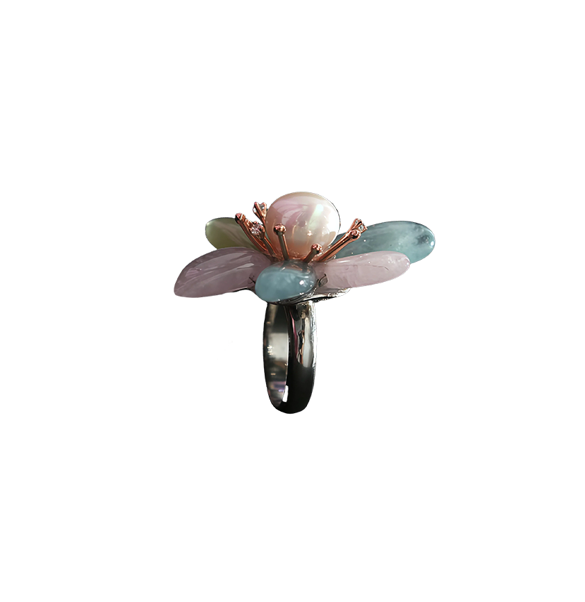 Morganite Flower Ring