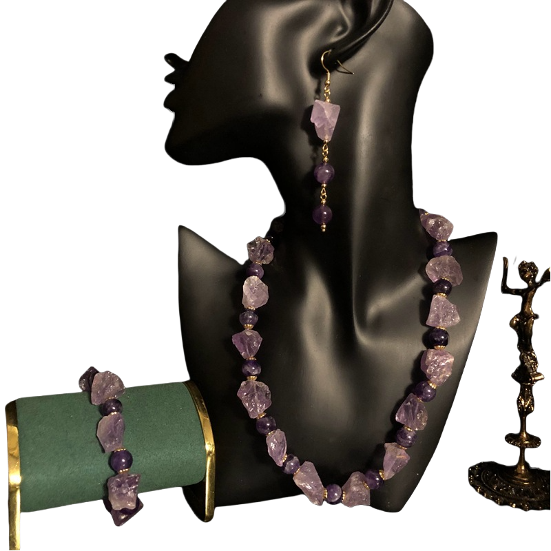 Natural Amethyst Raw Crystal Bracelet