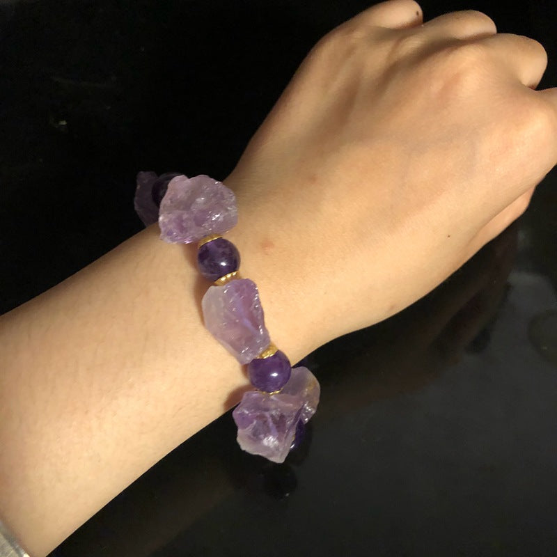 Natural Amethyst Raw Crystal Bracelet