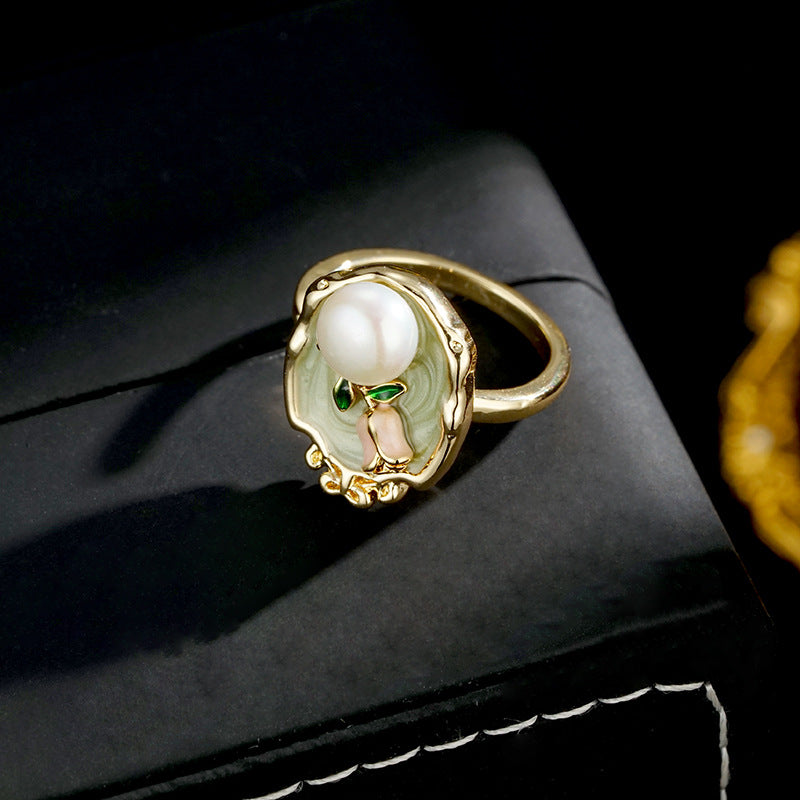 French Vintage Pearl Flower Ring