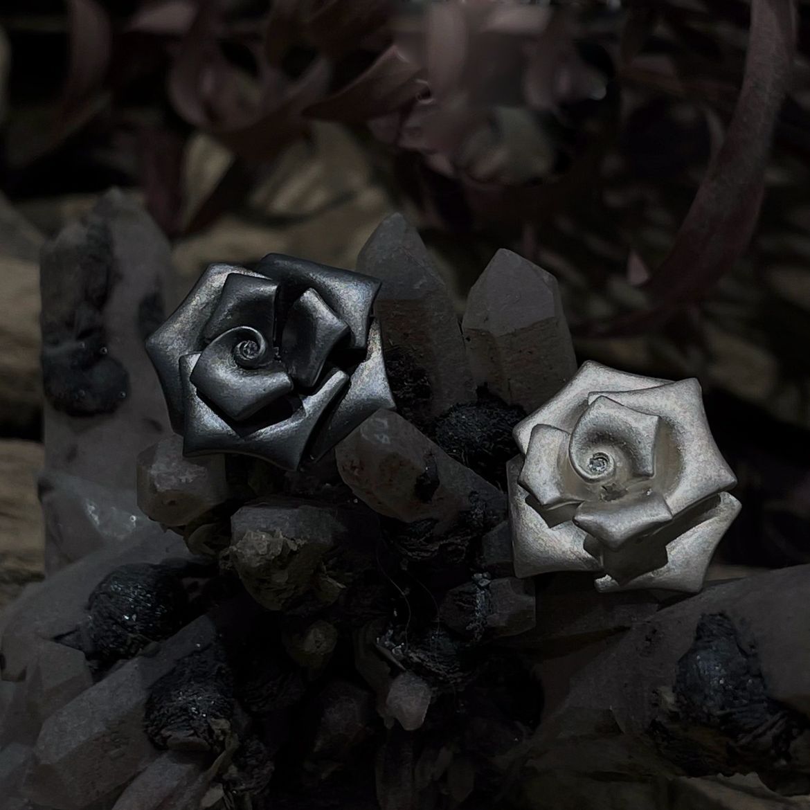 Vintage Rose Stud Earrings