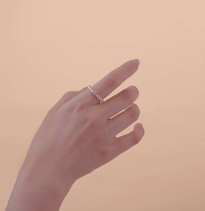 Vintage Pearl and Zircon Ring