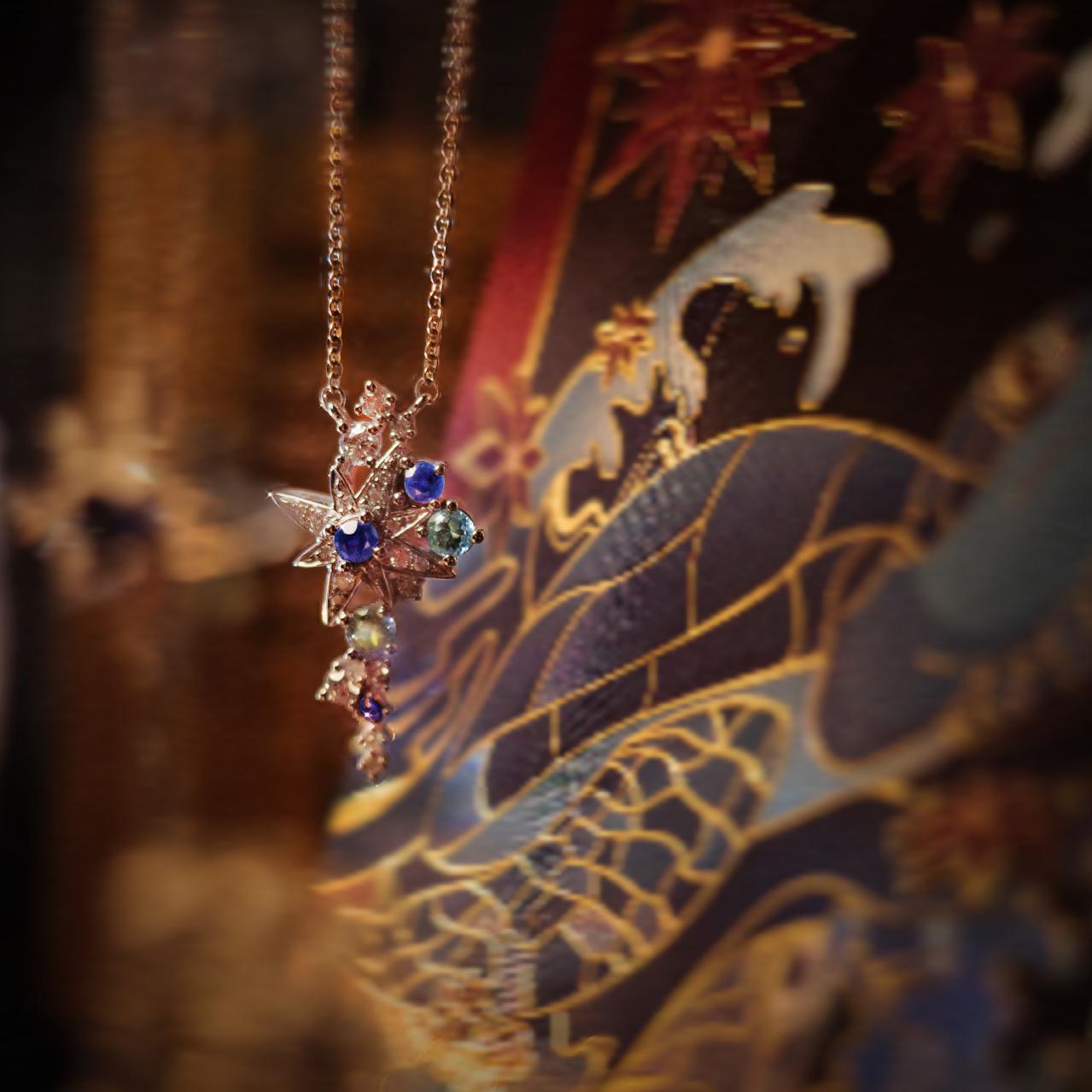 Polaris North Star Sapphire & Diamond 18K Gold Pendant - BYRDSTRÖM JEWELRY