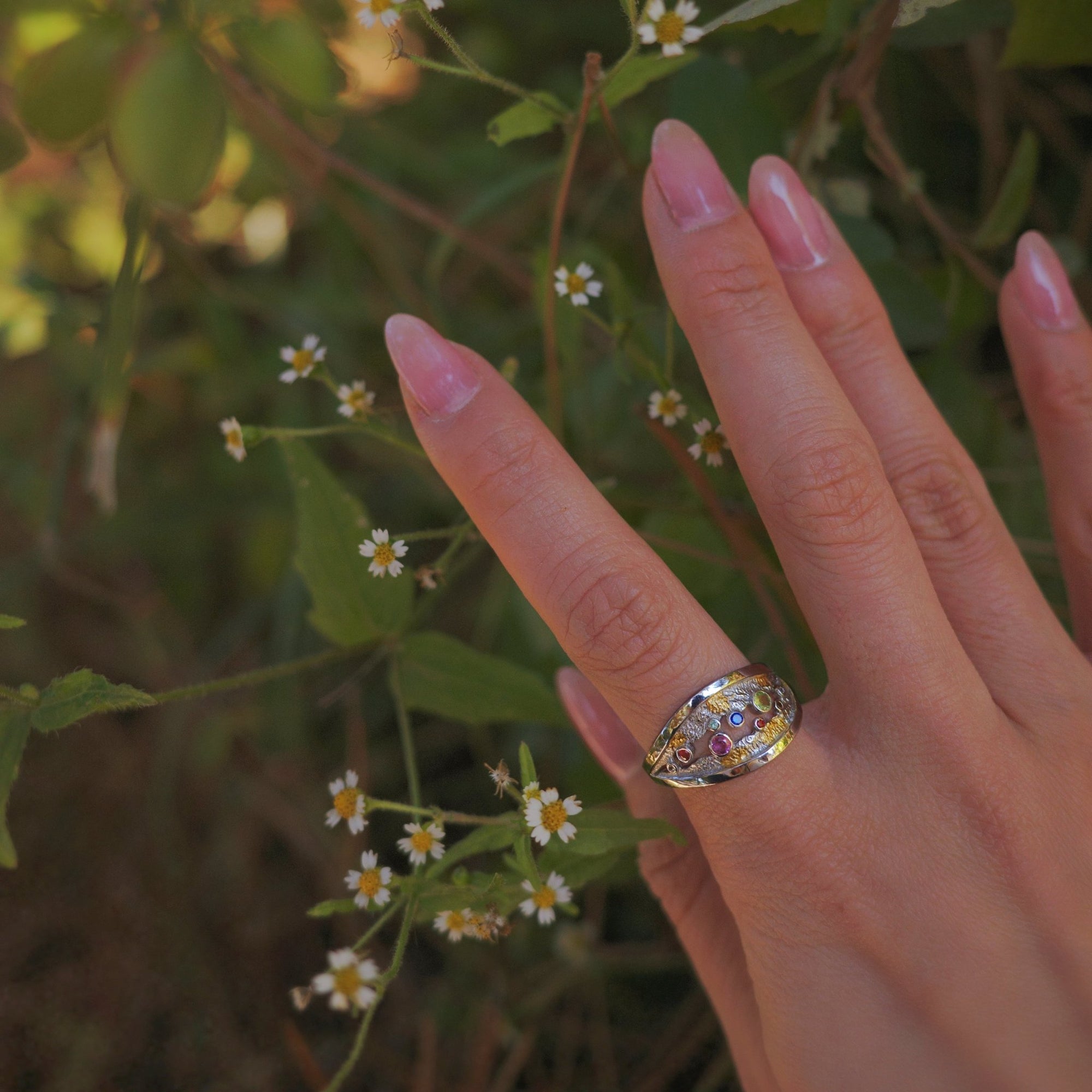 Silver and 24K Gold Gemstone Ring - BYRDSTRÖM JEWELRY