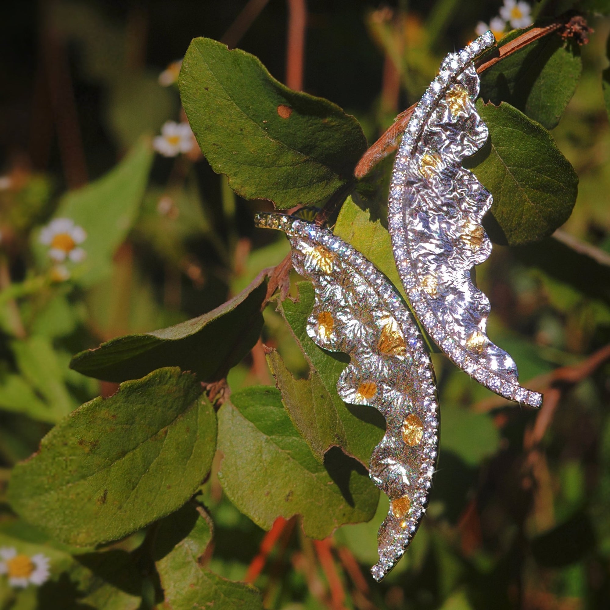 Silver and 24K Gold Zircon Moonlit Serenade Earrings - BYRDSTRÖM JEWELRY