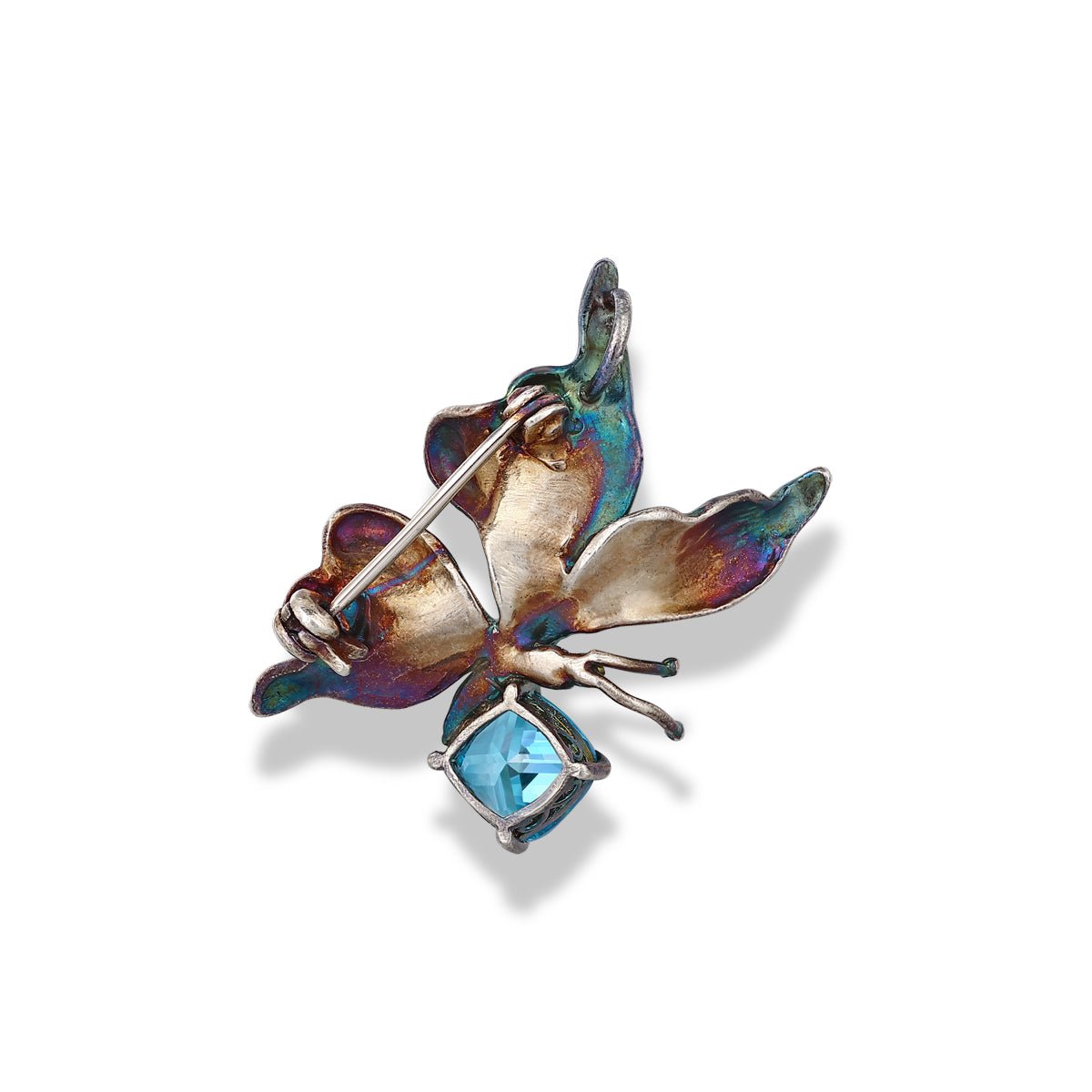 Silver Aquamarine Butterfly Pendant - BYRDSTRÖM JEWELRY