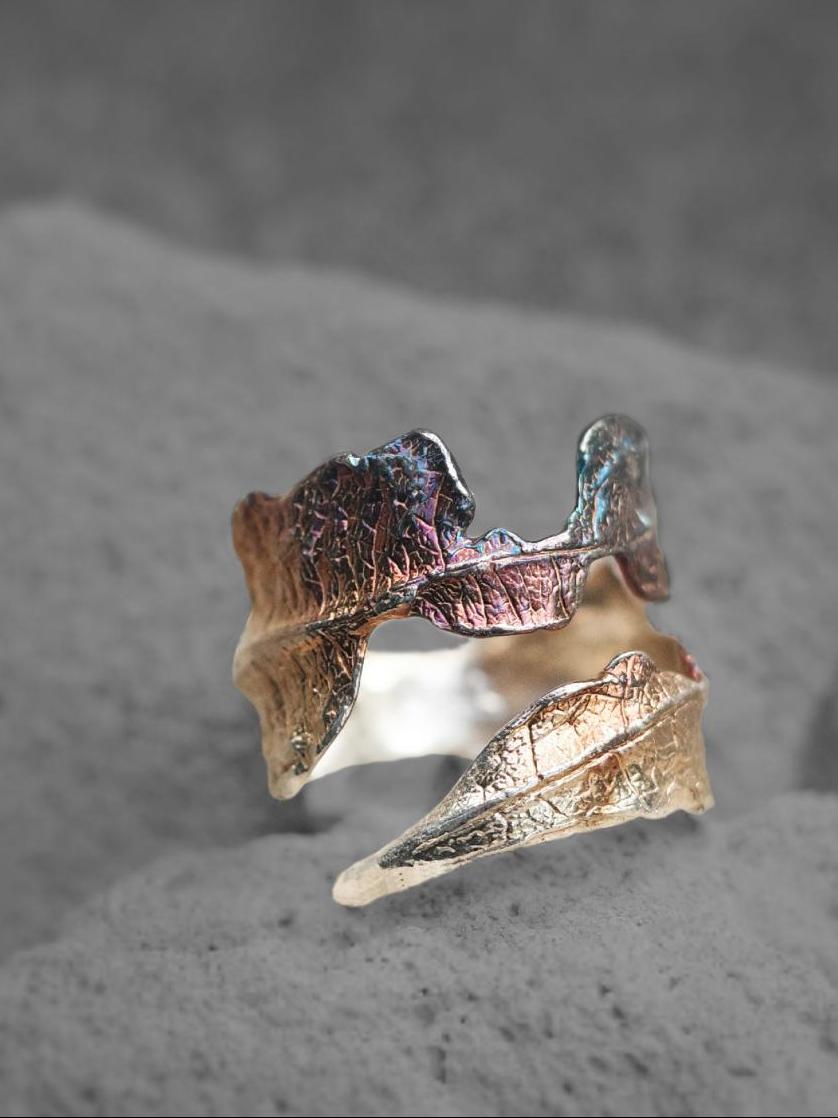 Silver Entwined Withered Leaves Ring - BYRDSTRÖM JEWELRY