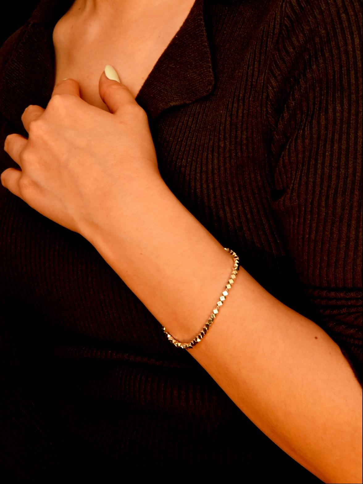 Silver Square Link Bracelet - BYRDSTRÖM JEWELRY