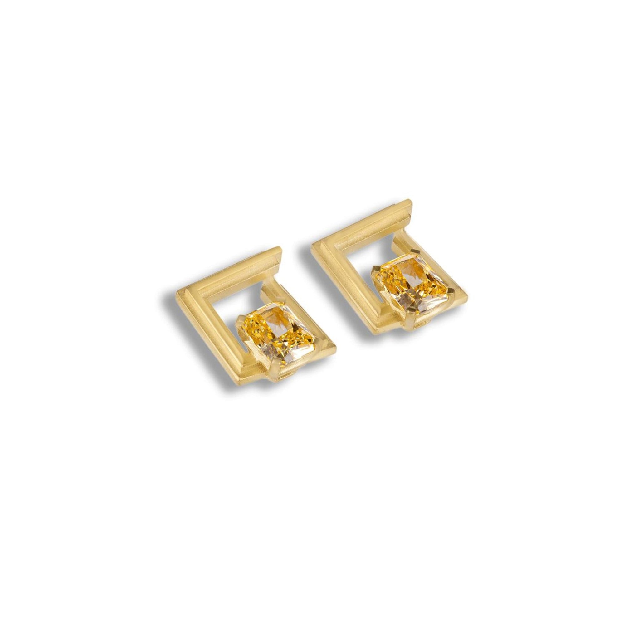 Square Silver Zircon Element Symbol Earrings - BYRDSTRÖM JEWELRY