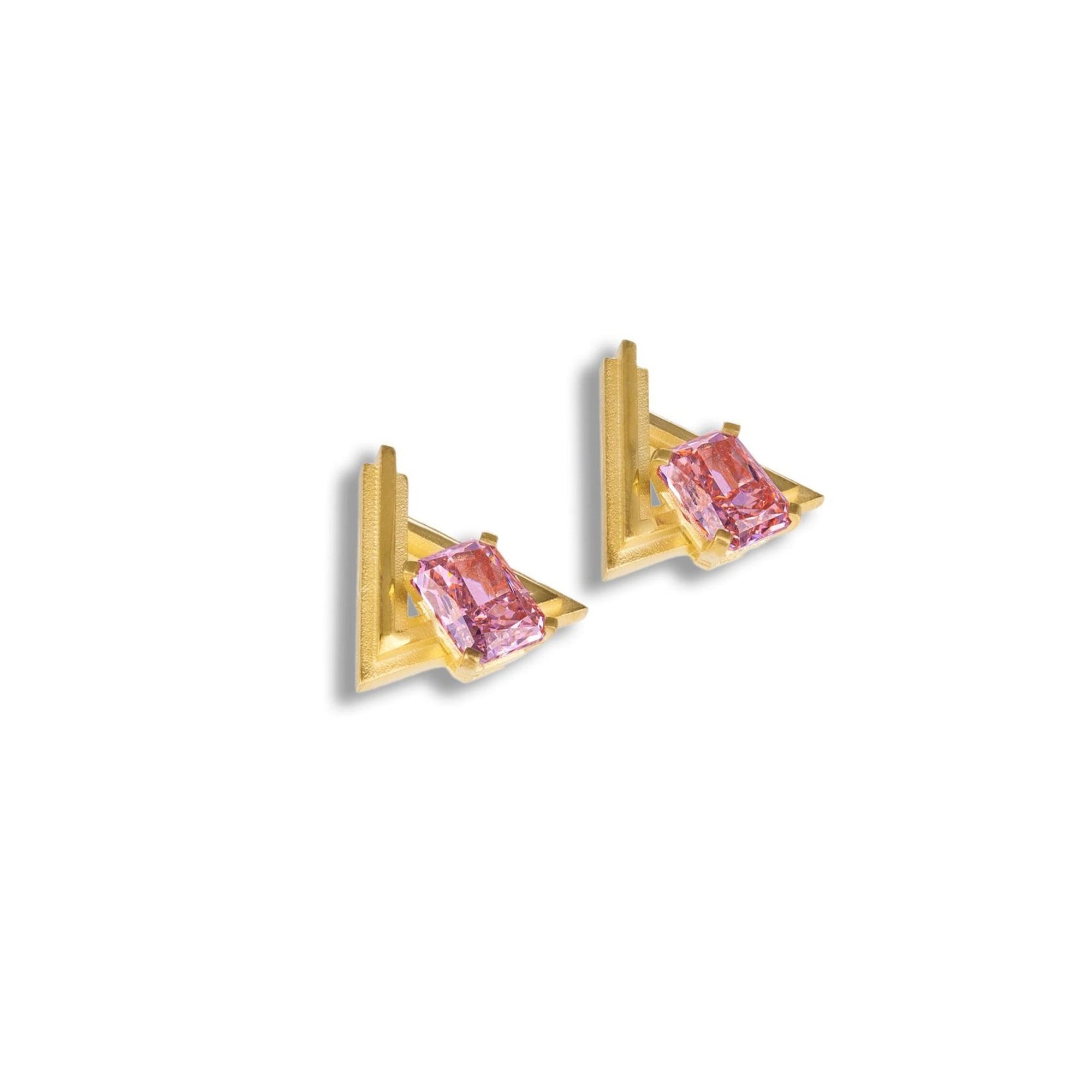 Triangle Silver Zircon Element Symbol Earrings - BYRDSTRÖM JEWELRY