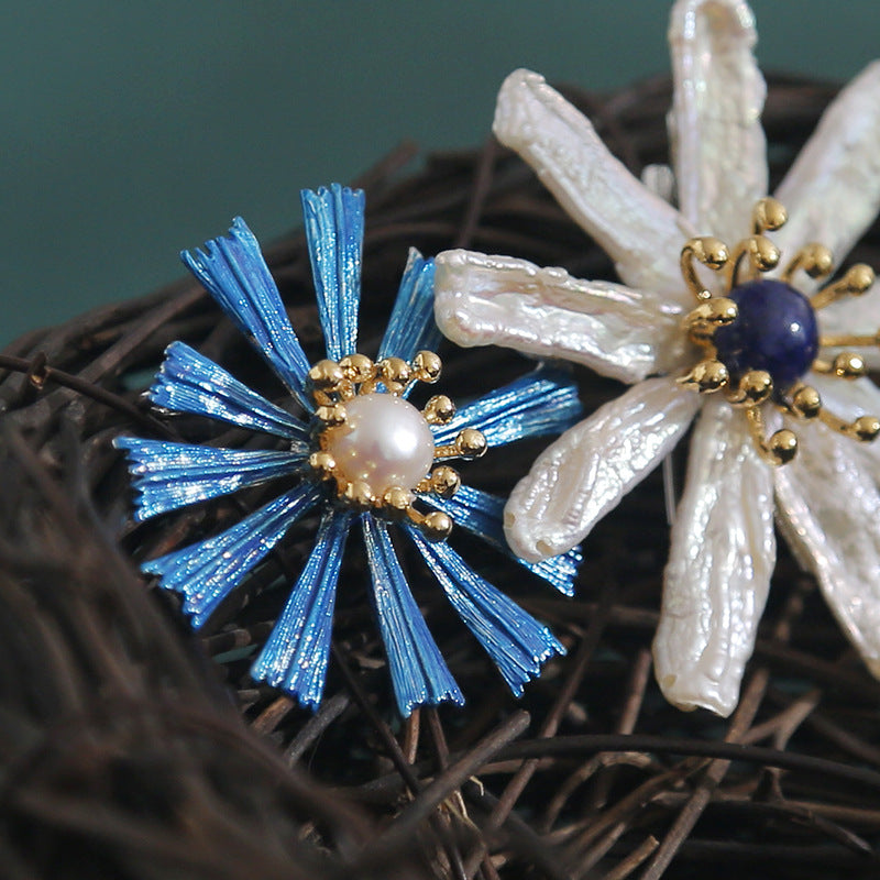 Baroque Pearl Daisy Brooch
