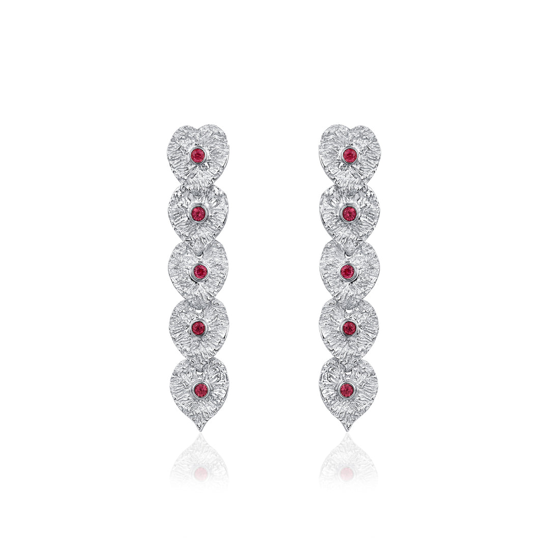 Ruby Silver Drop Earrings