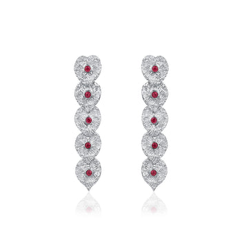 Ruby Silver Drop Earrings