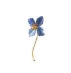 Blue Agate Flower Brooch