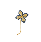 Blue Agate Flower Brooch