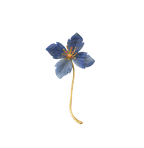 Blue Agate Flower Brooch