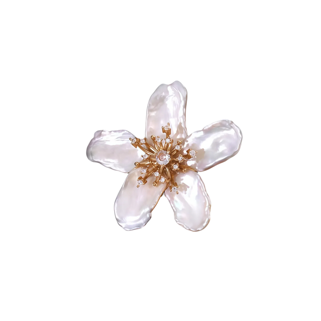 Baroque Cherry Blossom Pearl Brooch