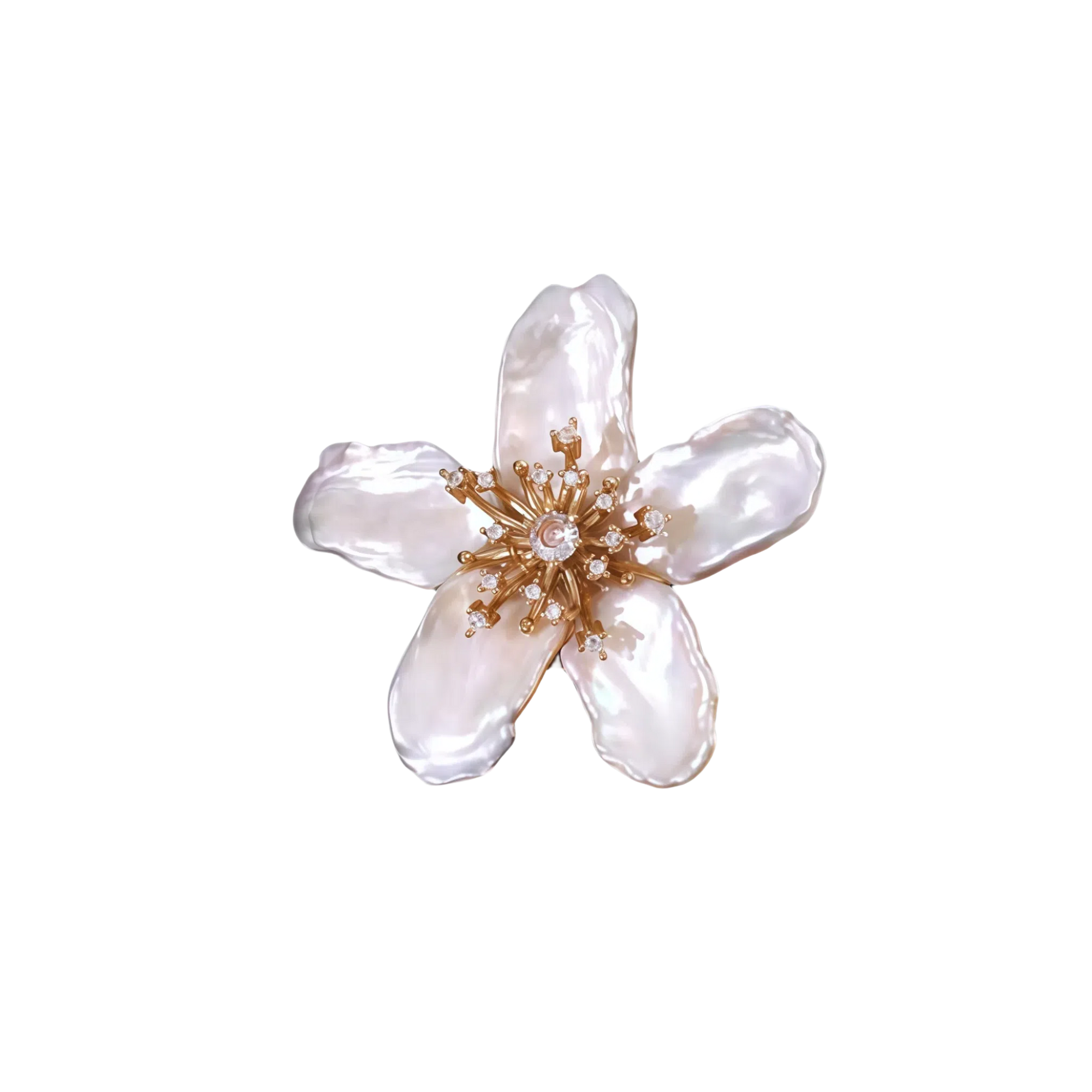 Baroque Cherry Blossom Pearl Brooch