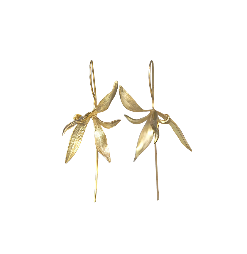 Vintage Handcrafted Orchid Earrings