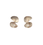 Pearl Fan-Shaped Banana Leaf Earrings