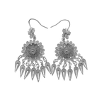Handcrafted Sunflower Silver Earrings