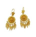 Handcrafted Sunflower Silver Earrings