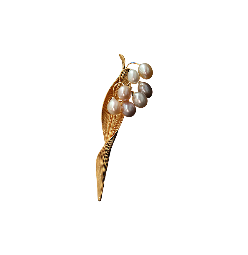 Vintage Pearl Peanut Brooch