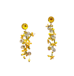Yellow Daisy Tassel Bead Earrings