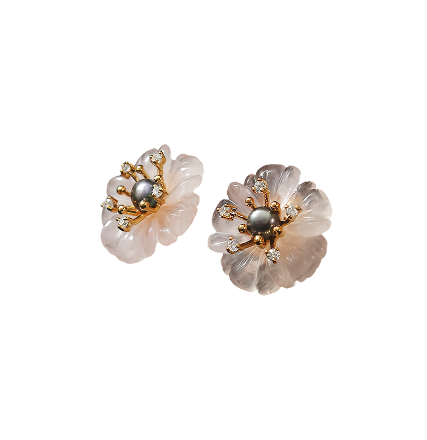 Pink Blossom Stud Earrings