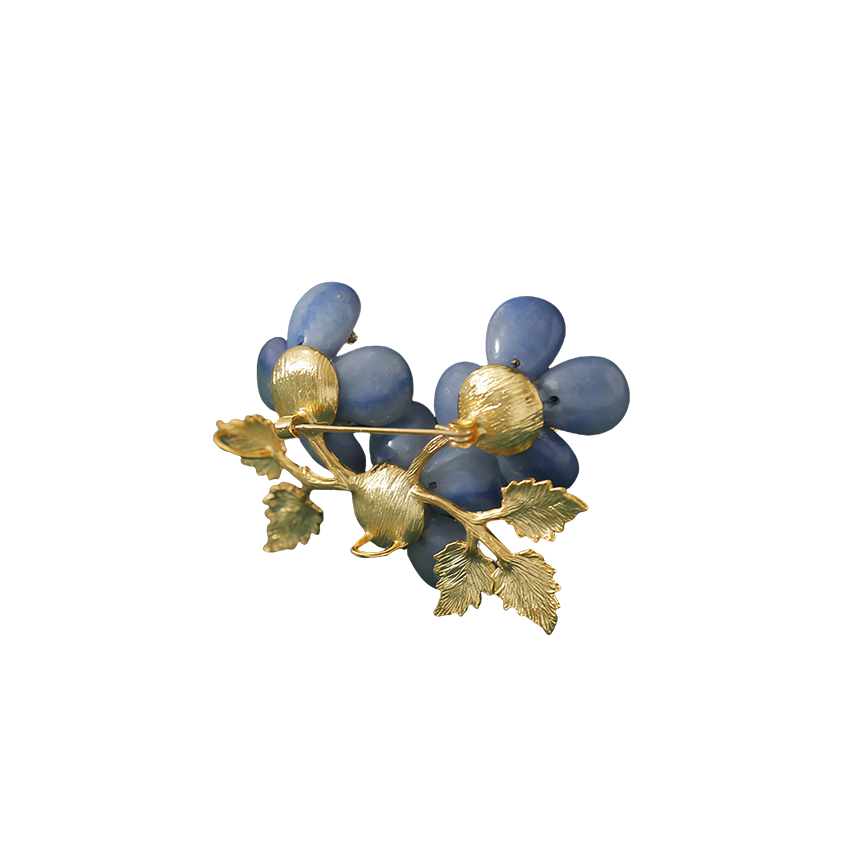 Natural Blue Aventurine & Pearl  Brooch