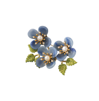 Natural Blue Aventurine & Pearl  Brooch