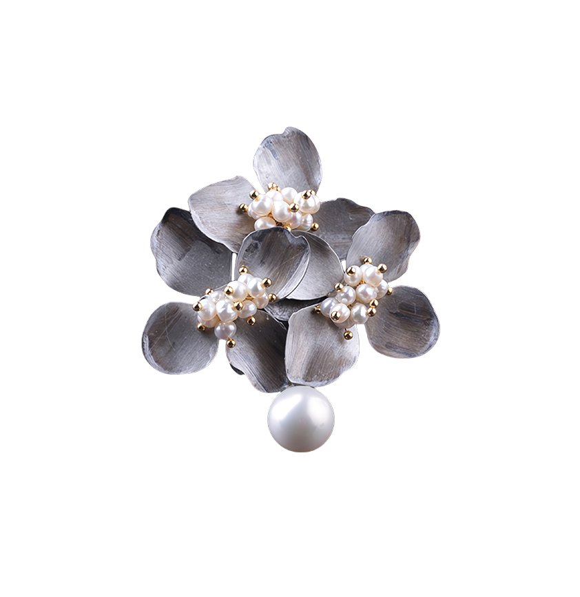 Pearl Vintage Floral Convertible Brooch/Pendant