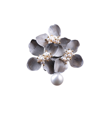 Pearl Vintage Floral Convertible Brooch/Pendant