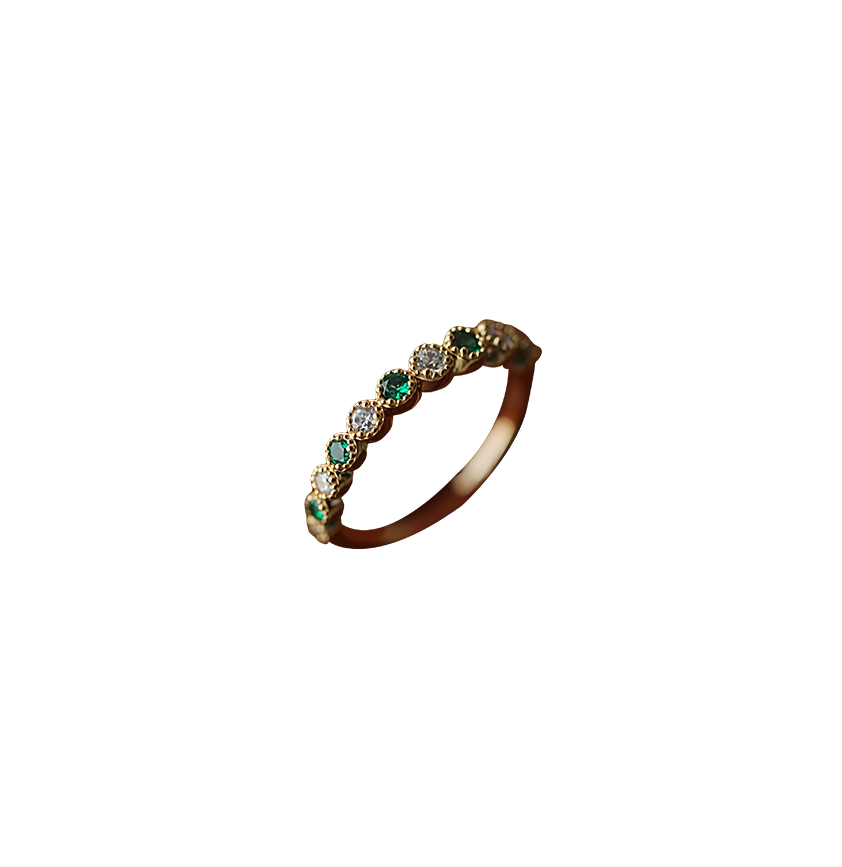 Silver Zircon Natural Style Ring