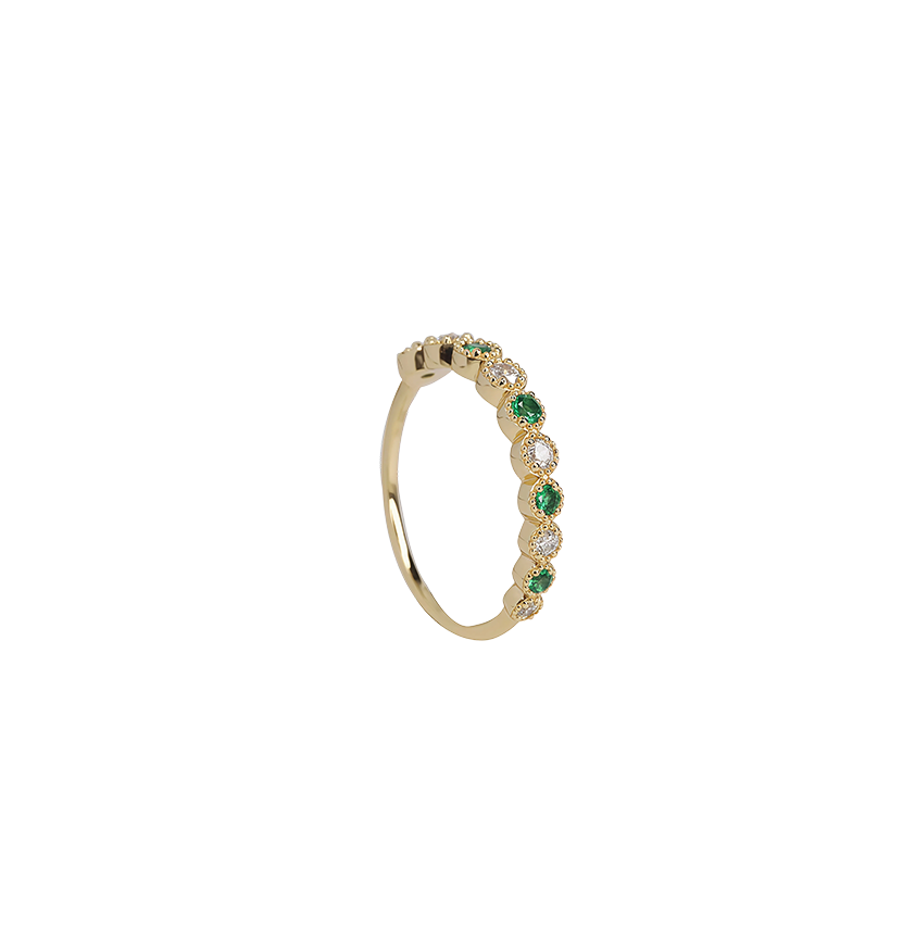 Silver Zircon Natural Style Ring